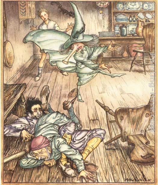 King of the Golden River So there they lay, all three painting - Arthur Rackham King of the Golden River So there they lay, all three art painting